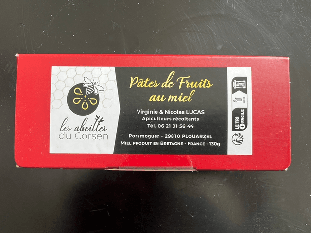 Pâtes de fruits au miel